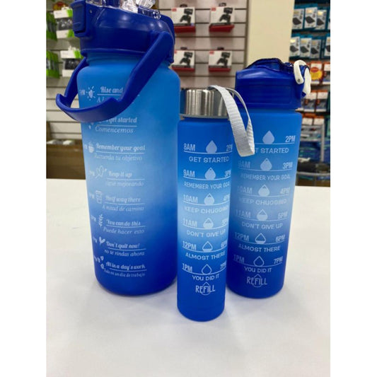 Trio Botella Motivacional Sticker Pines